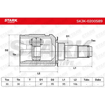 Gelenksatz, Antriebswelle Stark SKJK-0200589 SKJK-0200589 - foto 6