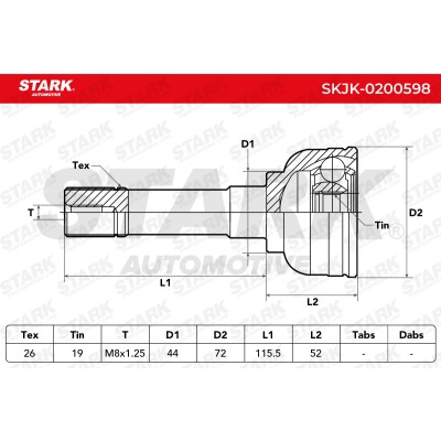 Gelenksatz, Antriebswelle Stark SKJK-0200598 SKJK-0200598 - foto 5