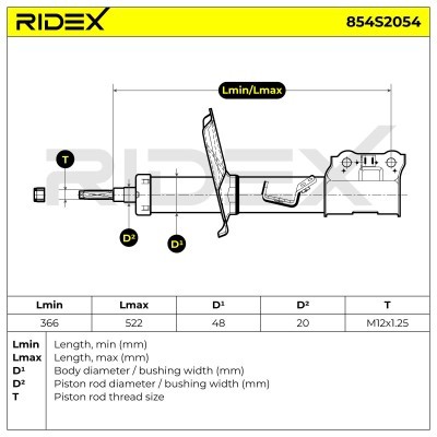 Stoßdämpfer RIDEX 854S2054 854S2054 - foto 7