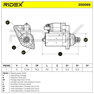 Anlasser RIDEX 2S0069 2S0069 - foto 6