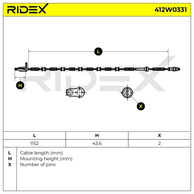 ABS Sensor RIDEX 412W0331 412W0331 - foto 6