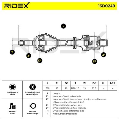 Antriebswelle RIDEX 13D0249 13D0249 - foto 7