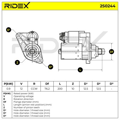 Anlasser RIDEX 2S0244 2S0244 - foto 6