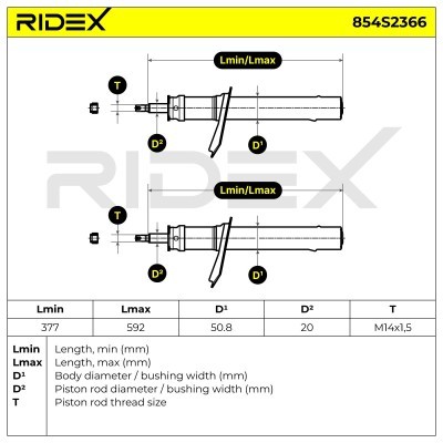 Stoßdämpfer RIDEX 854S2366 854S2366 - foto 6