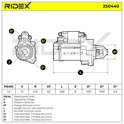 Anlasser RIDEX 2S0440 2S0440 - foto 7