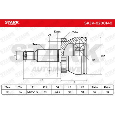 Gelenksatz, Antriebswelle Stark SKJK-0200140 SKJK-0200140 - foto 6
