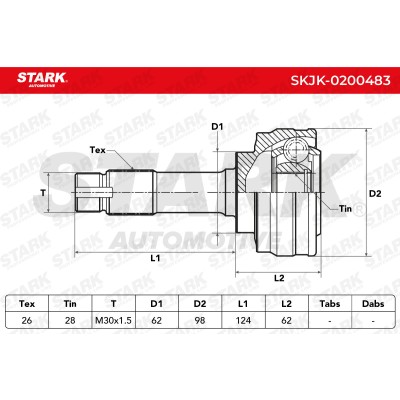 Gelenksatz, Antriebswelle Stark SKJK-0200483 SKJK-0200483 - foto 4