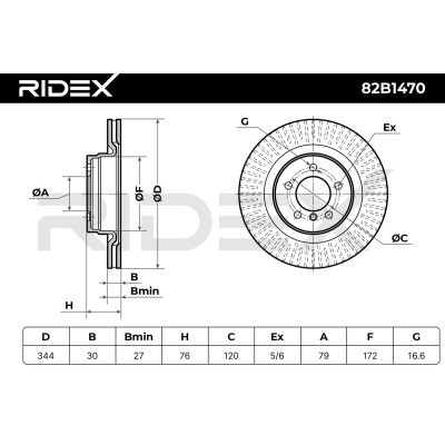 Bremsscheibe RIDEX 82B1470 82B1470 - foto 7