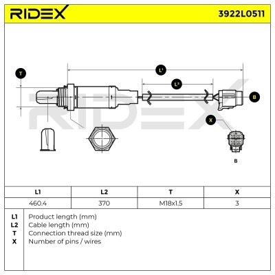 Lambdasonde RIDEX 3922L0511 3922L0511 - foto 6