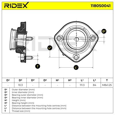 Stoßdämpferkissen Vorderachse RIDEX 1180S0041 1180S0041 - foto 5