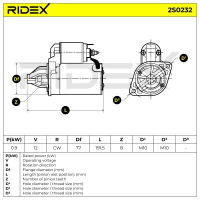 Anlasser RIDEX 2S0232 2S0232 - foto 6