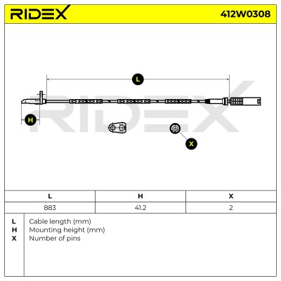 ABS Sensor RIDEX 412W0308 412W0308 - foto 5