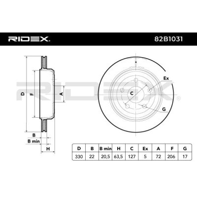 Bremsscheibe RIDEX 82B1031 82B1031 - foto 4