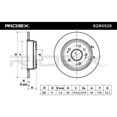Bremsscheibe RIDEX 82B0528 82B0528 - foto 4