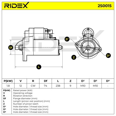 Anlasser RIDEX 2S0015 2S0015 - foto 7