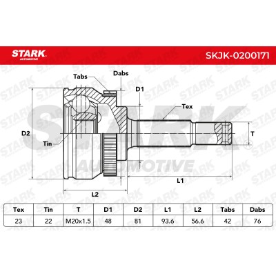 Gelenksatz, Antriebswelle Stark SKJK-0200171 SKJK-0200171 - foto 4