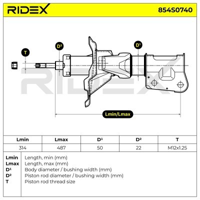Stoßdämpfer RIDEX 854S0740 854S0740 - foto 6