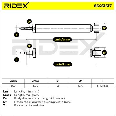 Stoßdämpfer RIDEX 854S1617 854S1617 - foto 4