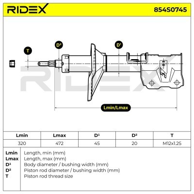 Stoßdämpfer RIDEX 854S0745 854S0745 - foto 8
