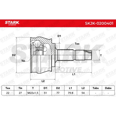 Gelenksatz, Antriebswelle Stark SKJK-0200401 SKJK-0200401 - foto 6
