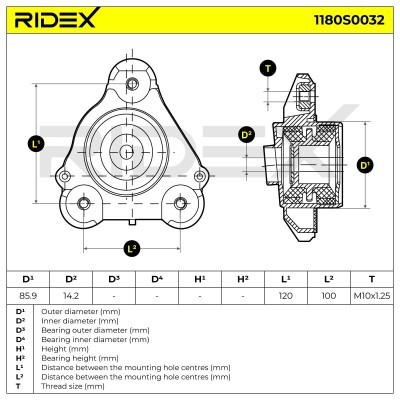 Stoßdämpferkissen Vorderachse RIDEX 1180S0032 1180S0032 - foto 5