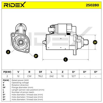 Anlasser RIDEX 2S0280 2S0280 - foto 6