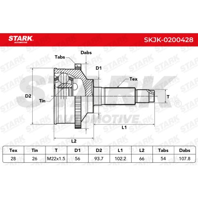 Gelenksatz, Antriebswelle Stark SKJK-0200428 SKJK-0200428 - foto 6