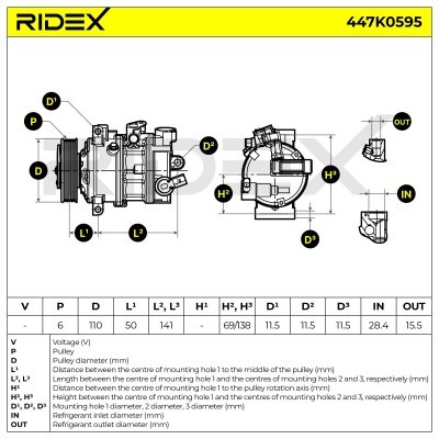 Kompressor, Klimaanlage VW 447K0595 - foto 5