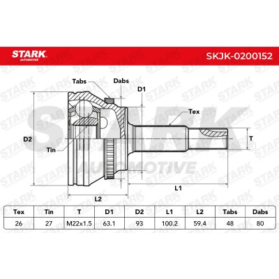 Gelenksatz, Antriebswelle Stark SKJK-0200152 SKJK-0200152 - foto 5