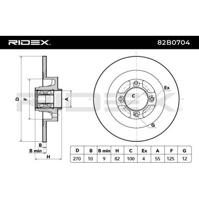 Bremsscheibe RIDEX 82B0704 82B0704 - foto 4