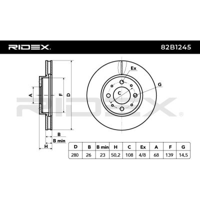 Bremsscheibe RIDEX 82B1245 82B1245 - foto 3