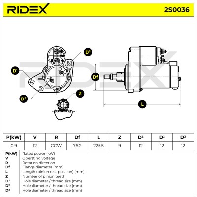 Anlasser RIDEX 2S0036 2S0036 - foto 6