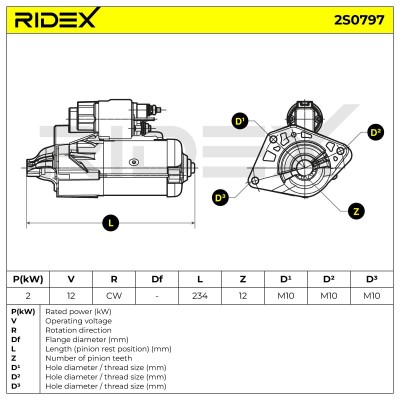 Anlasser RIDEX 2S0797 2S0797 - foto 7