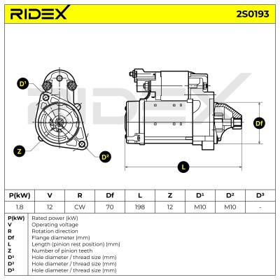 Anlasser RIDEX 2S0193 2S0193 - foto 6
