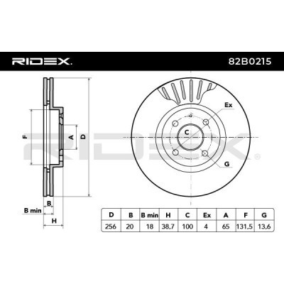 Bremsscheibe RIDEX 82B0215 82B0215 - foto 5