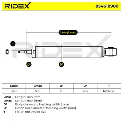 Stoßdämpfer RIDEX 854S18980 854S18980 - foto 8