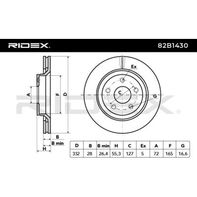 Bremsscheibe RIDEX 82B1430 82B1430 - foto 5