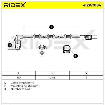 ABS Sensor RIDEX 412W0184 412W0184 - foto 6