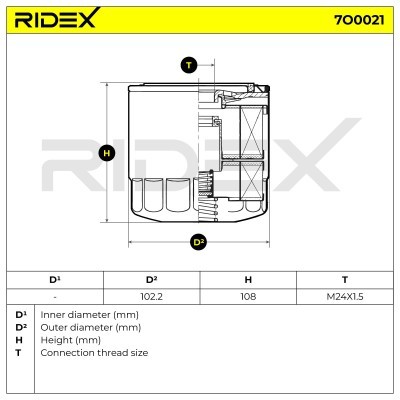 Ölfilter RIDEX 7O0021 7O0021 - foto 6