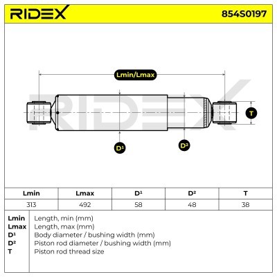 Stoßdämpfer RIDEX 854S0197 854S0197 - foto 3