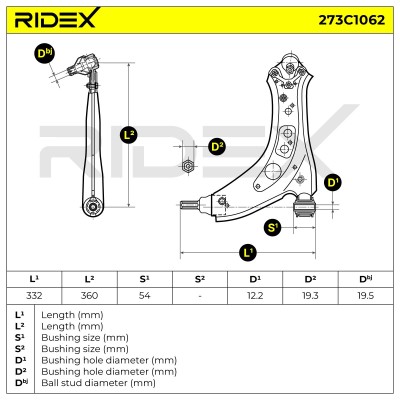 Querlenker RIDEX 273C1062 273C1062 - foto 7