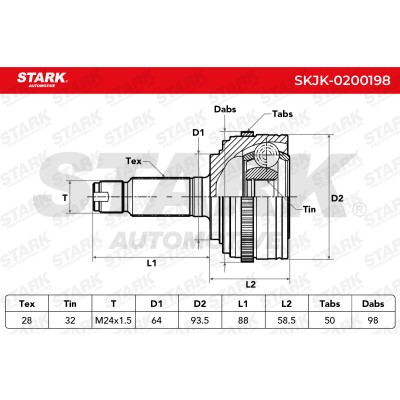 Gelenksatz, Antriebswelle Stark SKJK-0200198 SKJK-0200198 - foto 5
