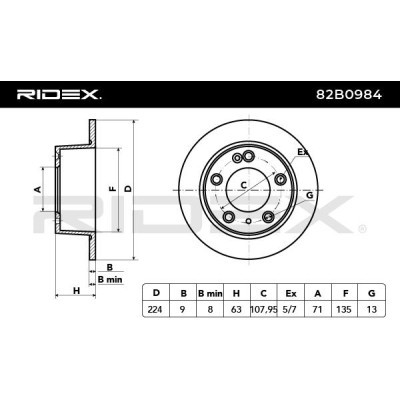 Bremsscheibe RIDEX 82B0984 82B0984 - foto 3