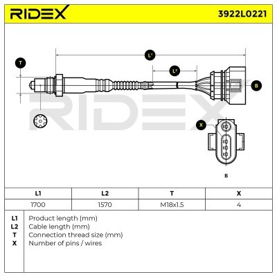 Lambdasonde RIDEX 3922L0221 3922L0221 - foto 6