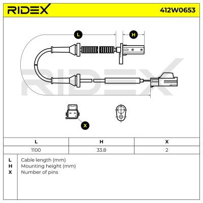 ABS Sensor RIDEX 412W0653 412W0653 - foto 7