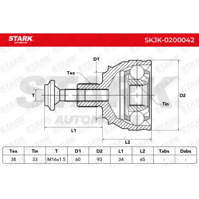 Gelenksatz, Antriebswelle Stark SKJK-0200042 SKJK-0200042 - foto 4
