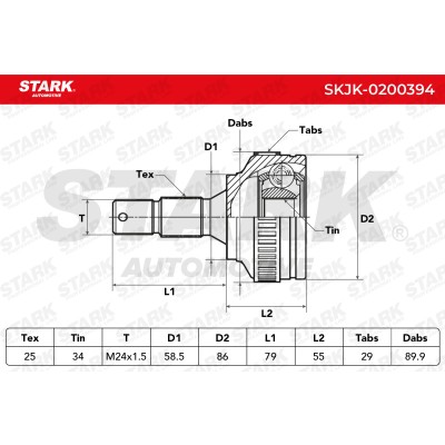 Gelenksatz, Antriebswelle Stark SKJK-0200394 SKJK-0200394 - foto 4