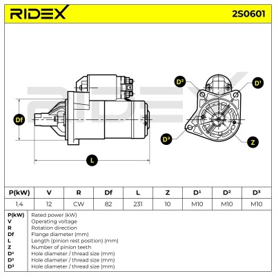 Anlasser RIDEX 2S0601 2S0601 - foto 5