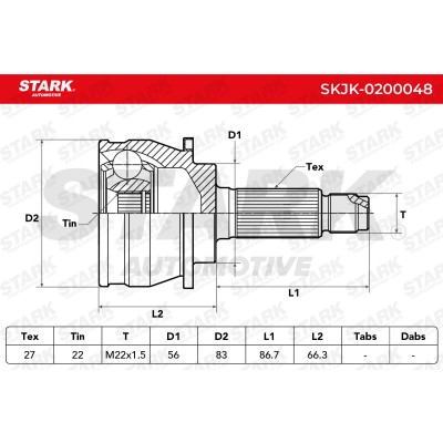 Gelenksatz, Antriebswelle Stark SKJK-0200048 SKJK-0200048 - foto 5