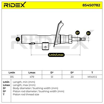 Stoßdämpfer RIDEX 854S0782 854S0782 - foto 6